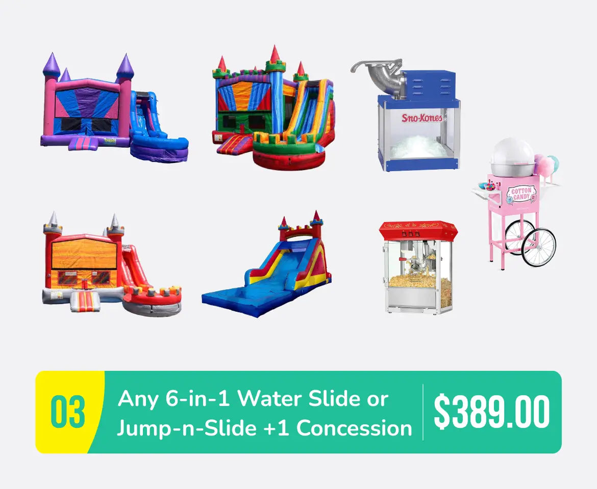 Special #3 Any 6-in-1 Water Slide or Jump-n-Slide & 1 Concession Only for $389