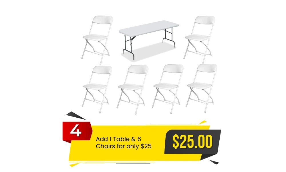 Special 4 – Add 1 Table and 6 Chairs to Any Order for 25 a Set