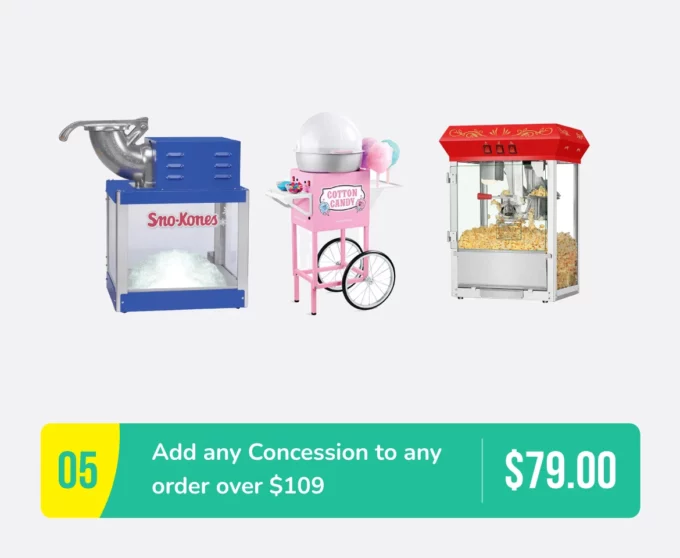 Special #5 - Add a Sno Kone, Cotton Candy or Popcorn Machine to Any Order over $109