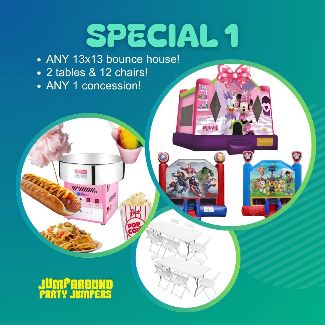 Special #1 13x13 Bouce House, Tables & Chairs, Concession