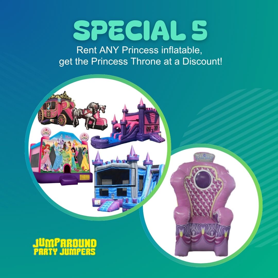 Special #5 Discounted Princess Throne w/Princess Inflatable